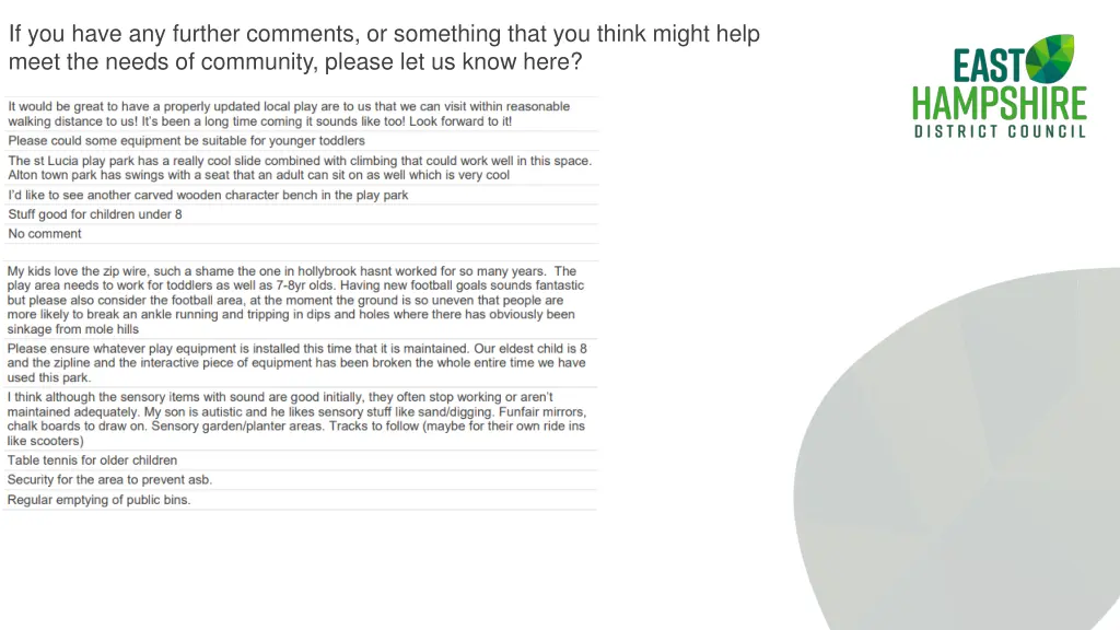 if you have any further comments or something