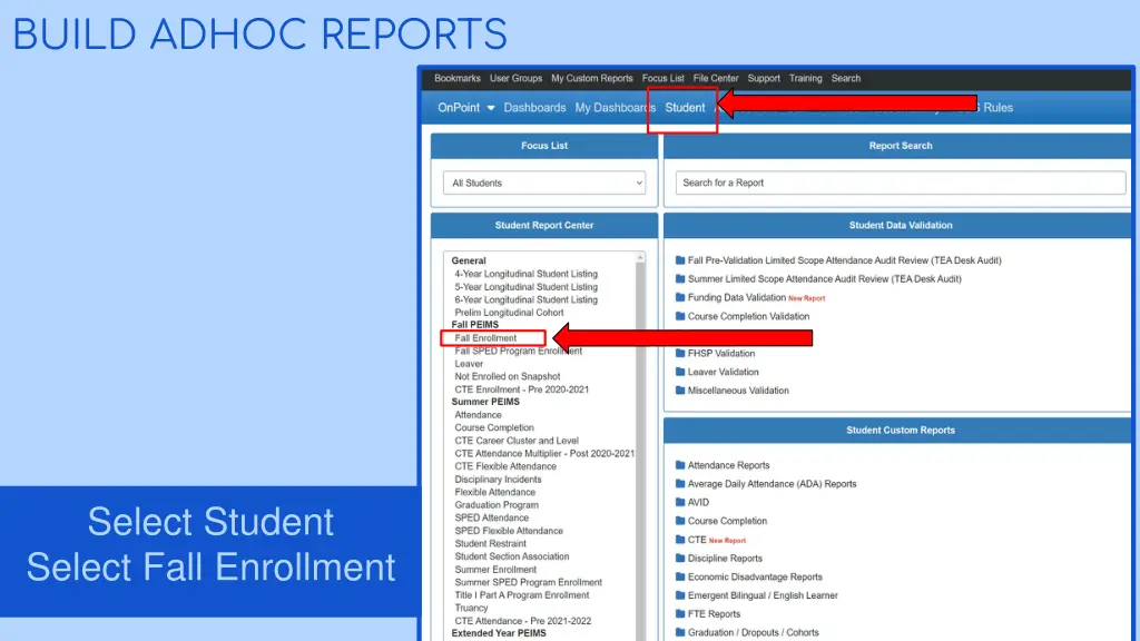 build adhoc reports