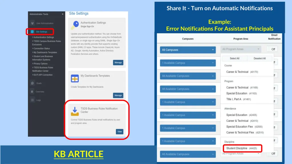 share it turn on automatic notifications