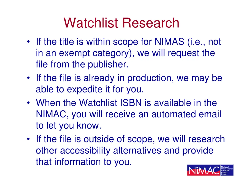watchlist research