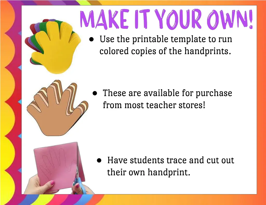 use the printable template to run colored copies
