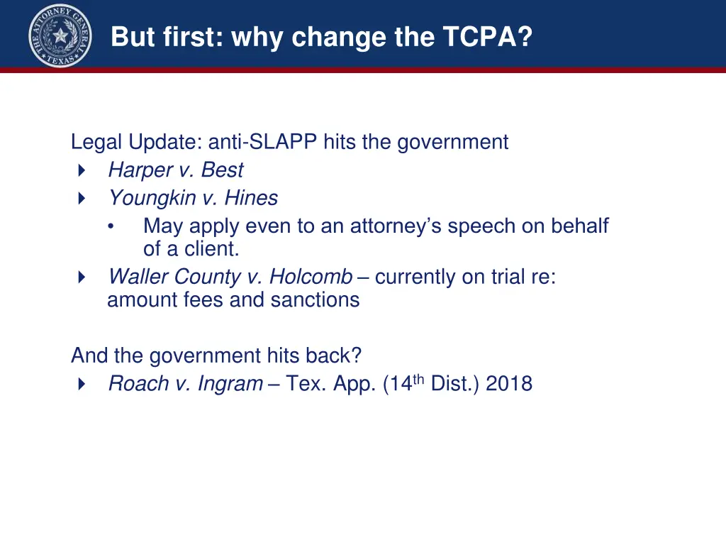 but first why change the tcpa 1
