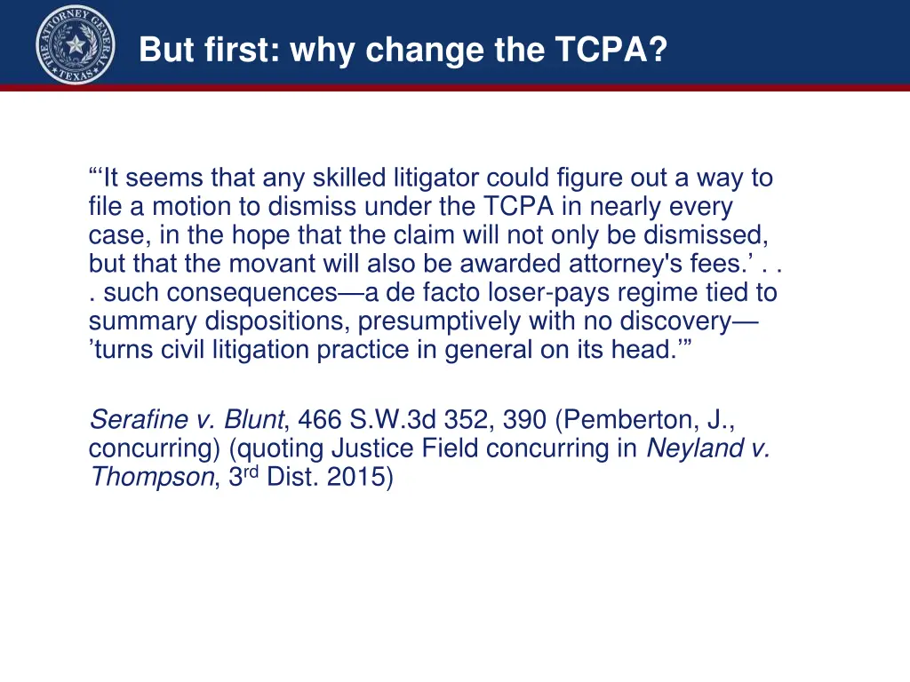 but first why change the tcpa 2