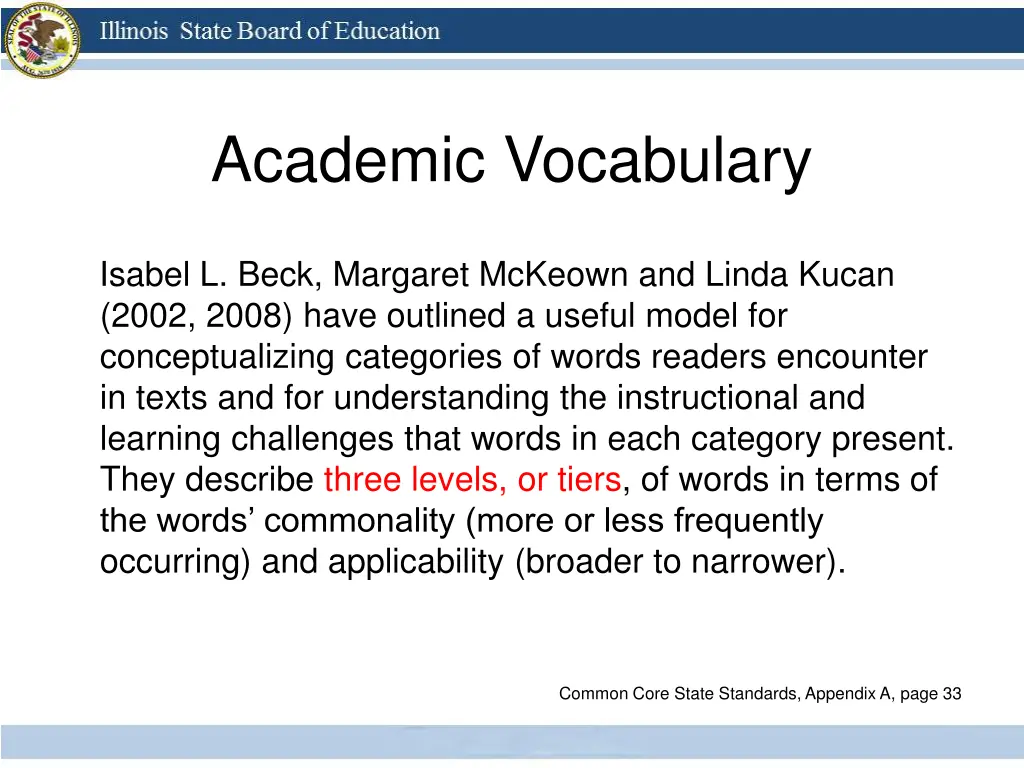 academic vocabulary