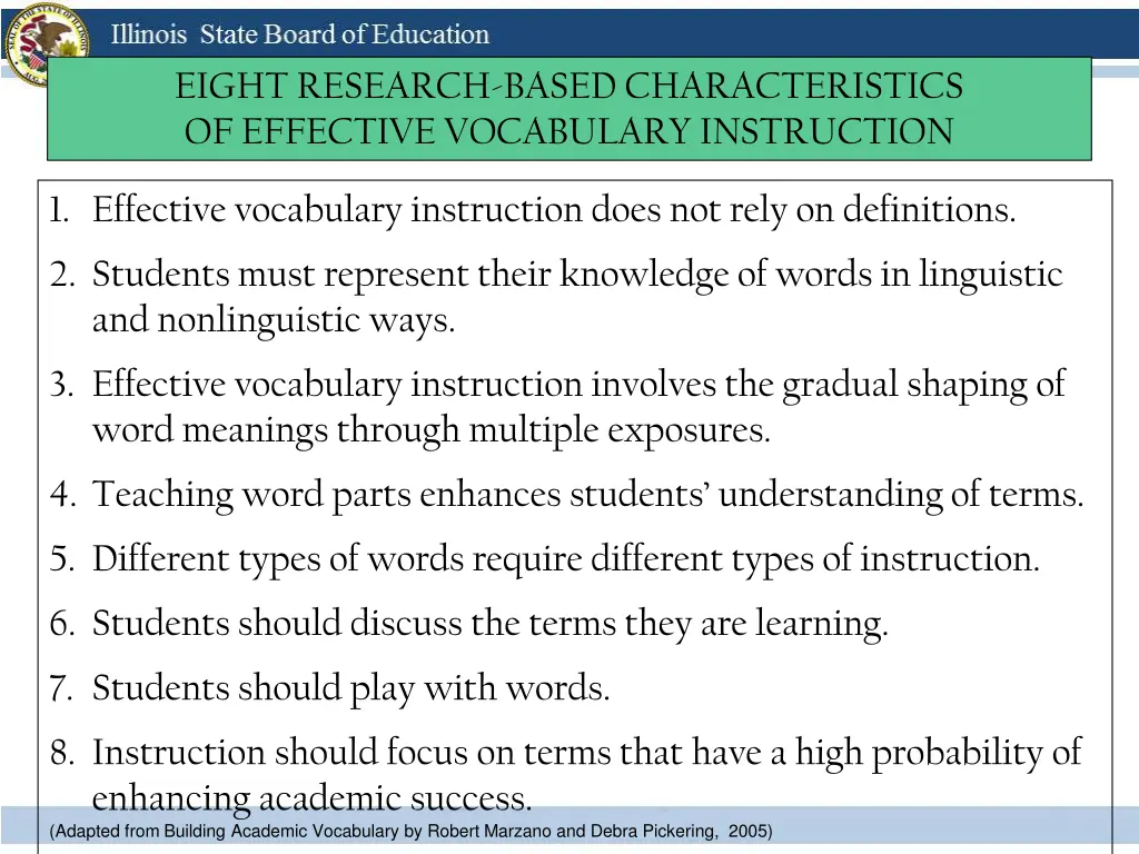 eight research based characteristics of effective