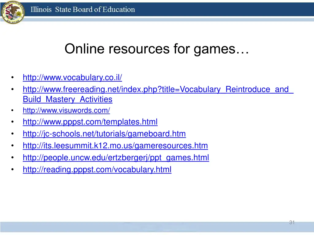 online resources for games