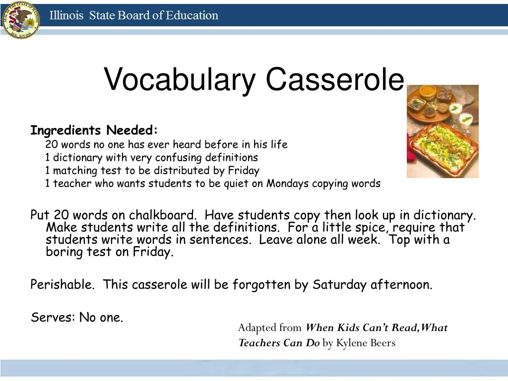 vocabulary casserole