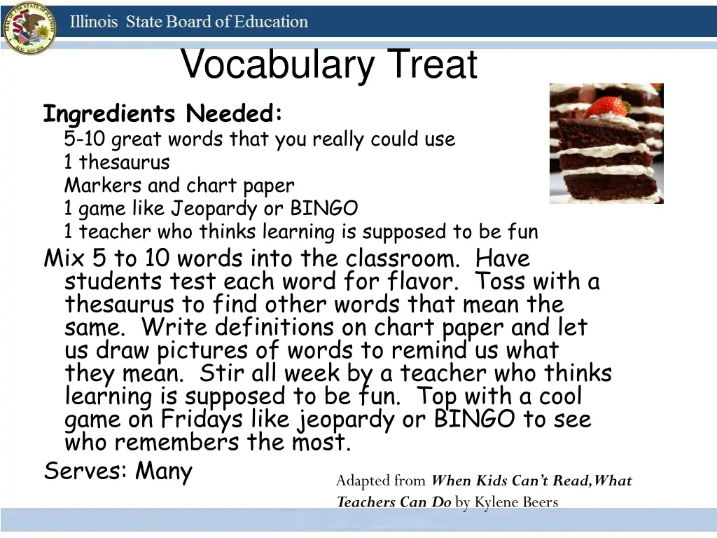 vocabulary treat ingredients needed 5 10 great