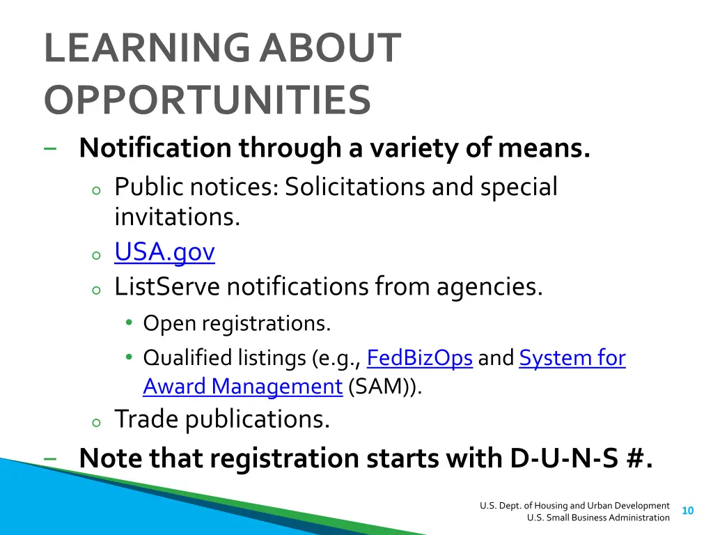 learning about opportunities notification through