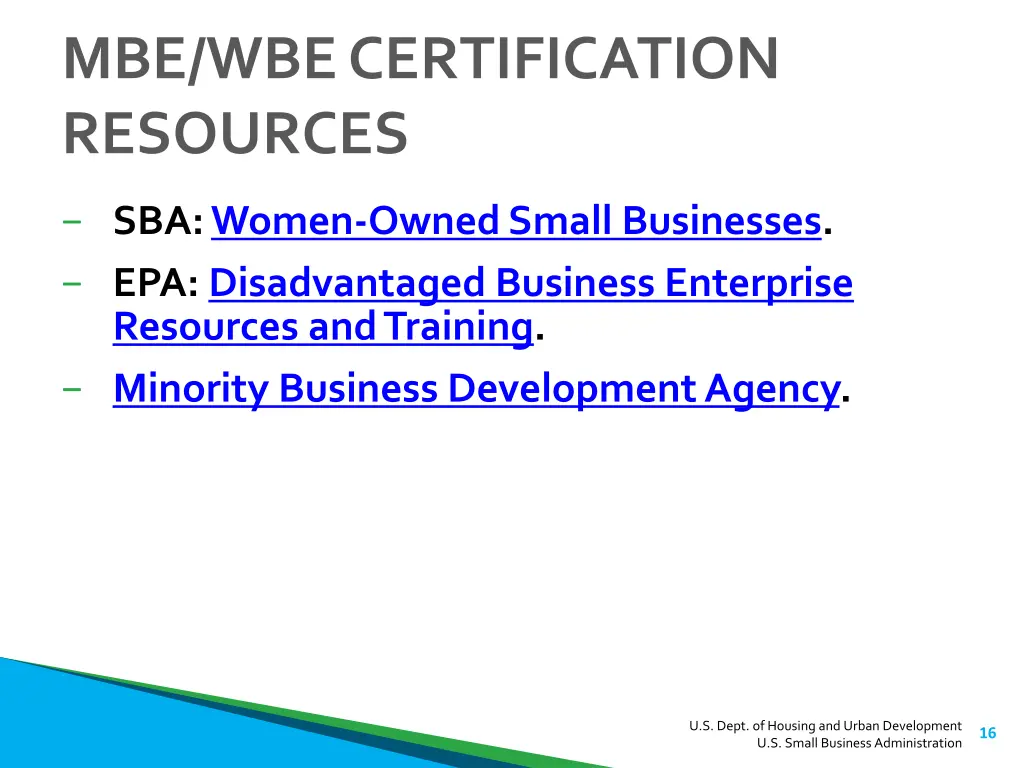 mbe wbe certification resources
