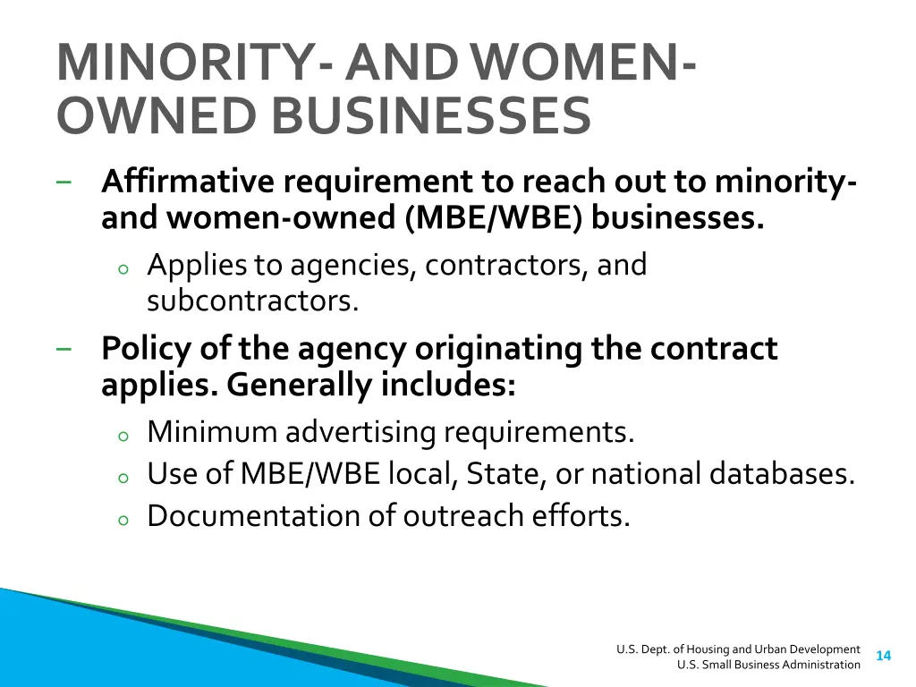 minority and women owned businesses affirmative