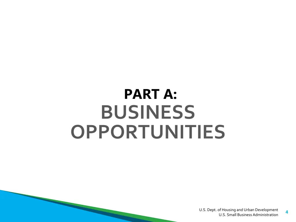 part a business opportunities