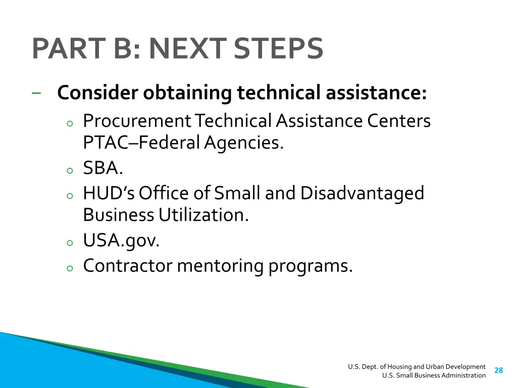 part b next steps