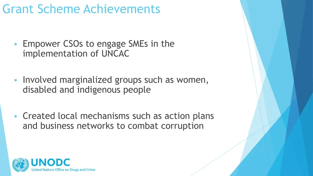 grant scheme achievements