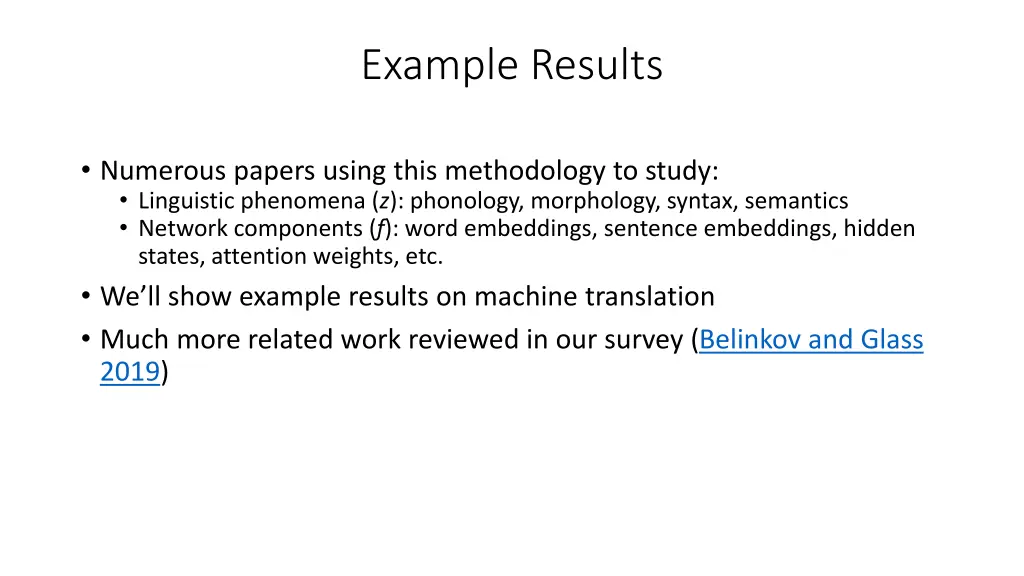 example results