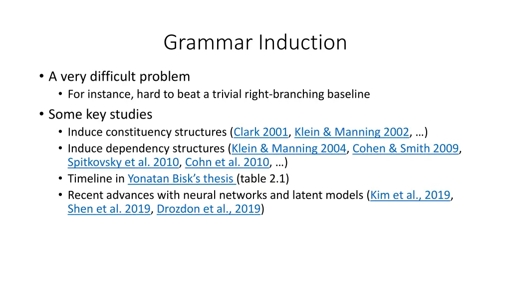 grammar induction 2