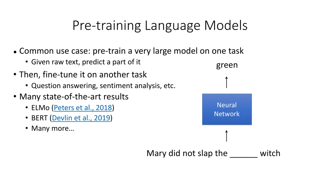 pre training language models