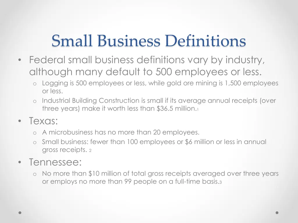 small business definitions federal small business