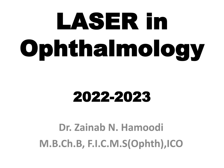 laser in laser in ophthalmology ophthalmology