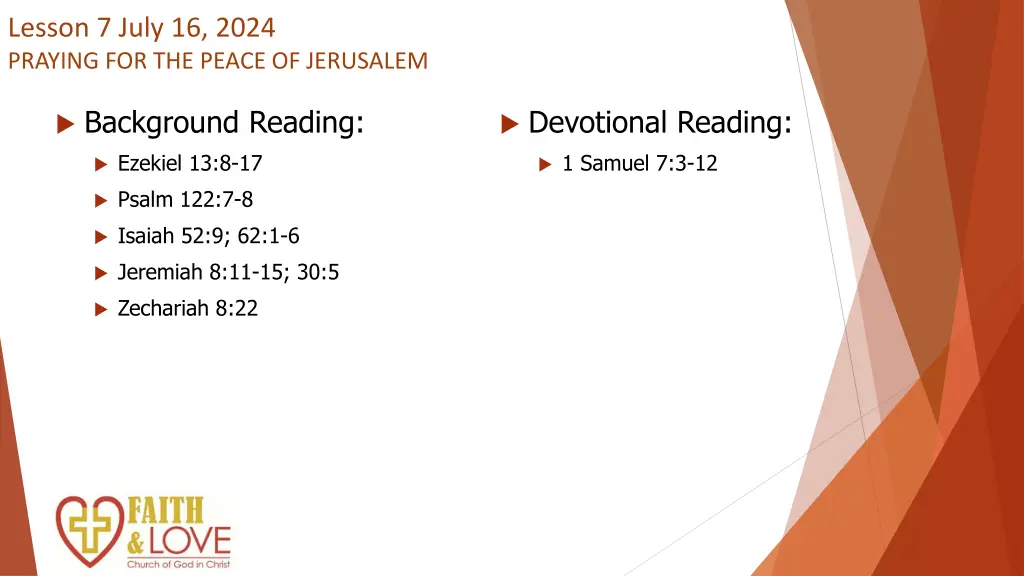 lesson 7 july 16 2024 praying for the peace