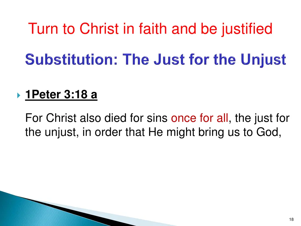 turn to christ in faith and be justified