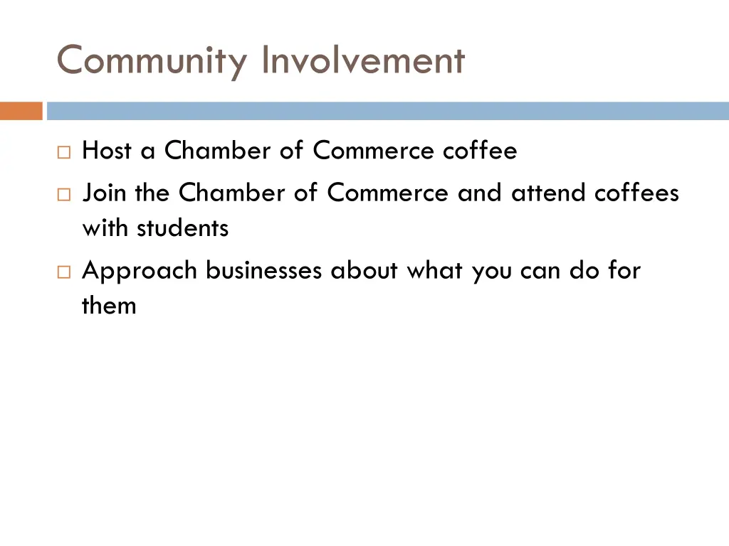 community involvement