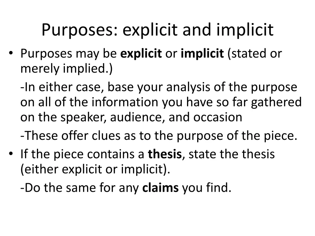 purposes explicit and implicit purposes