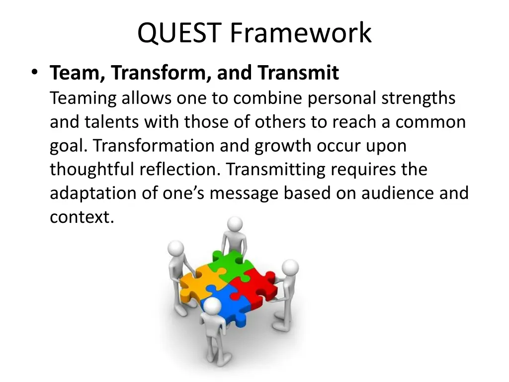 quest framework team transform and transmit