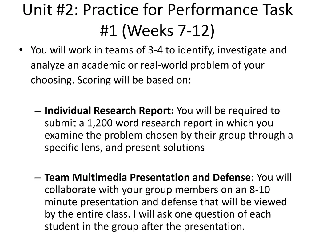 unit 2 practice for performance task 1 weeks