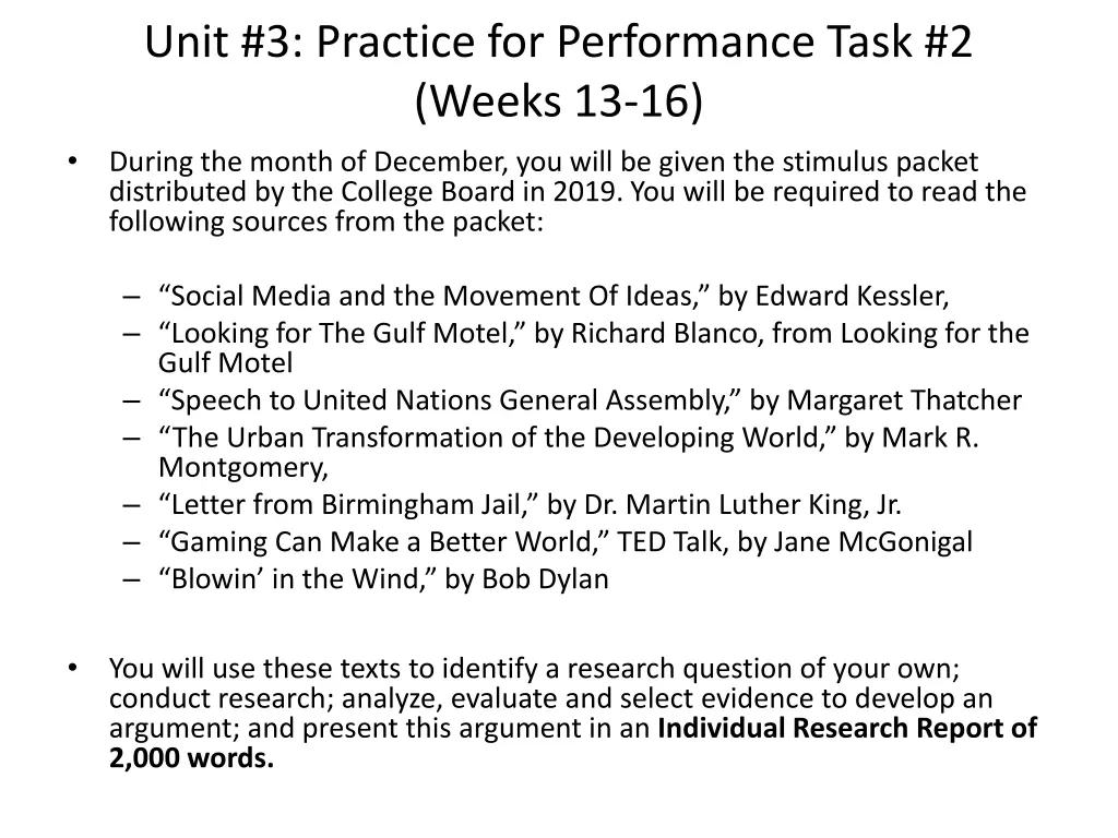 unit 3 practice for performance task 2 weeks 13 16