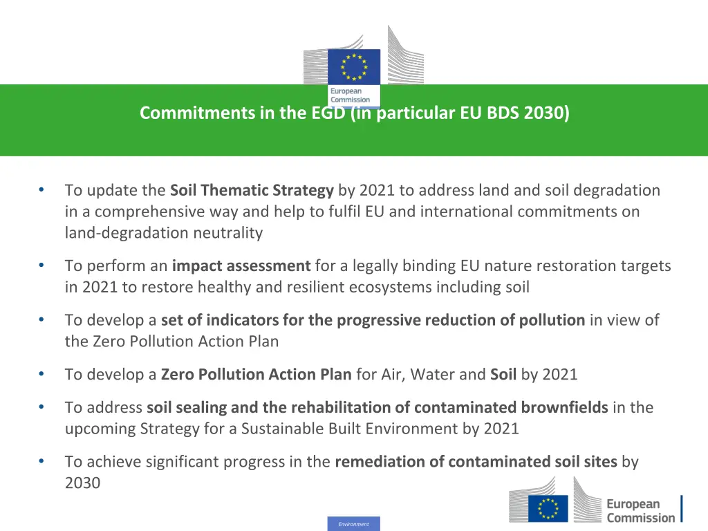 commitments in the egd in particular eu bds 2030