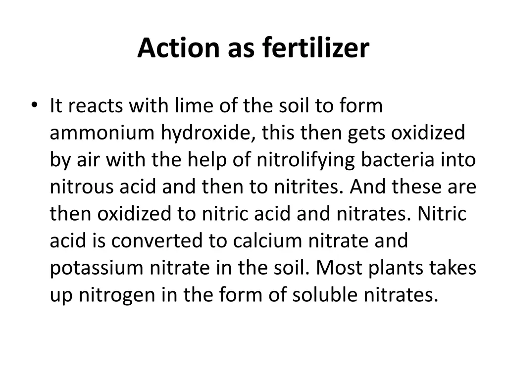 action as fertilizer
