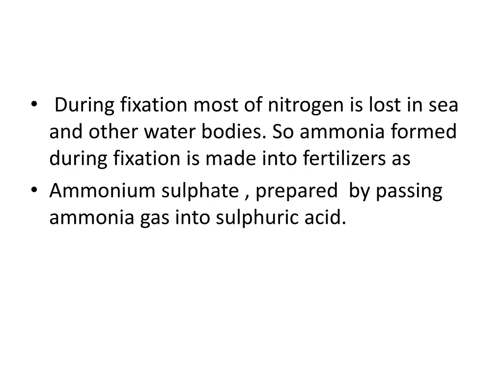 during fixation most of nitrogen is lost