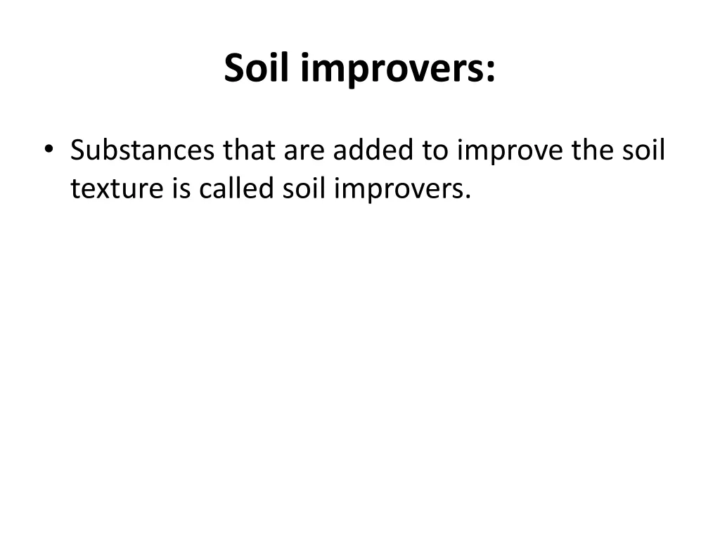 soil improvers