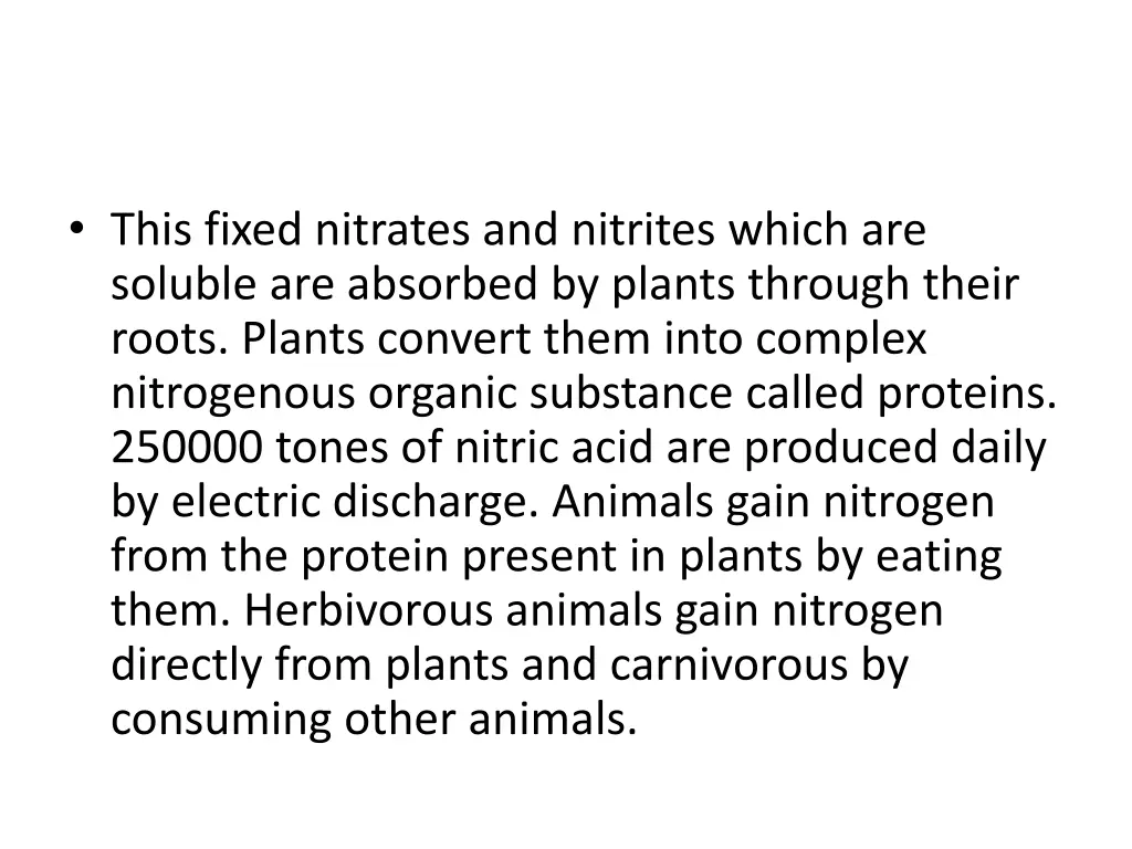 this fixed nitrates and nitrites which