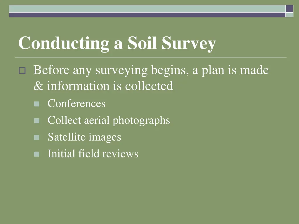 conducting a soil survey