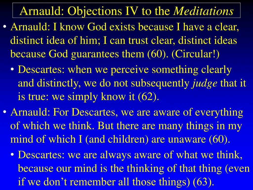 arnauld objections iv to the meditations arnauld