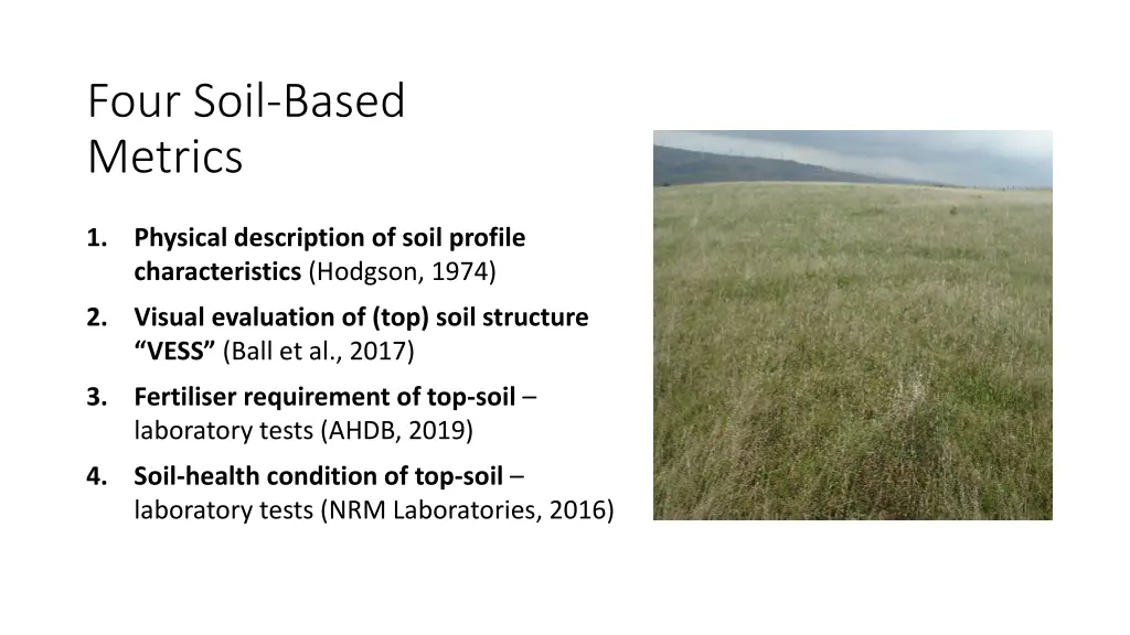 four soil based metrics