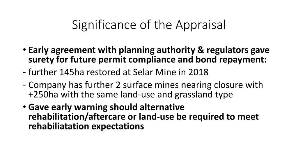significance of the appraisal