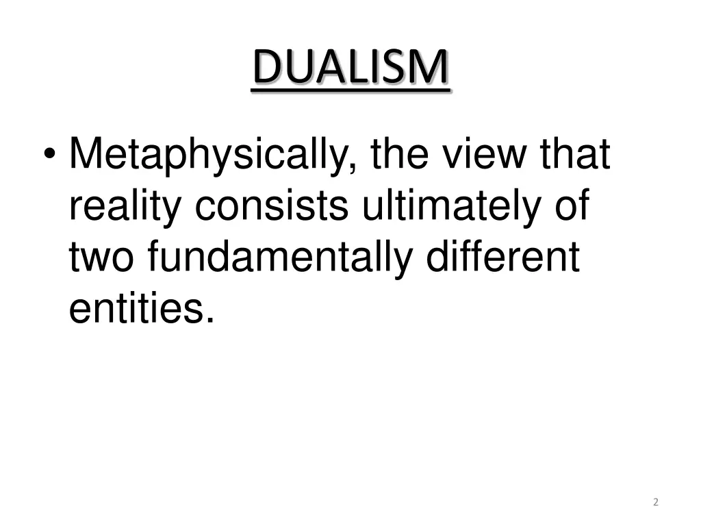 dualism