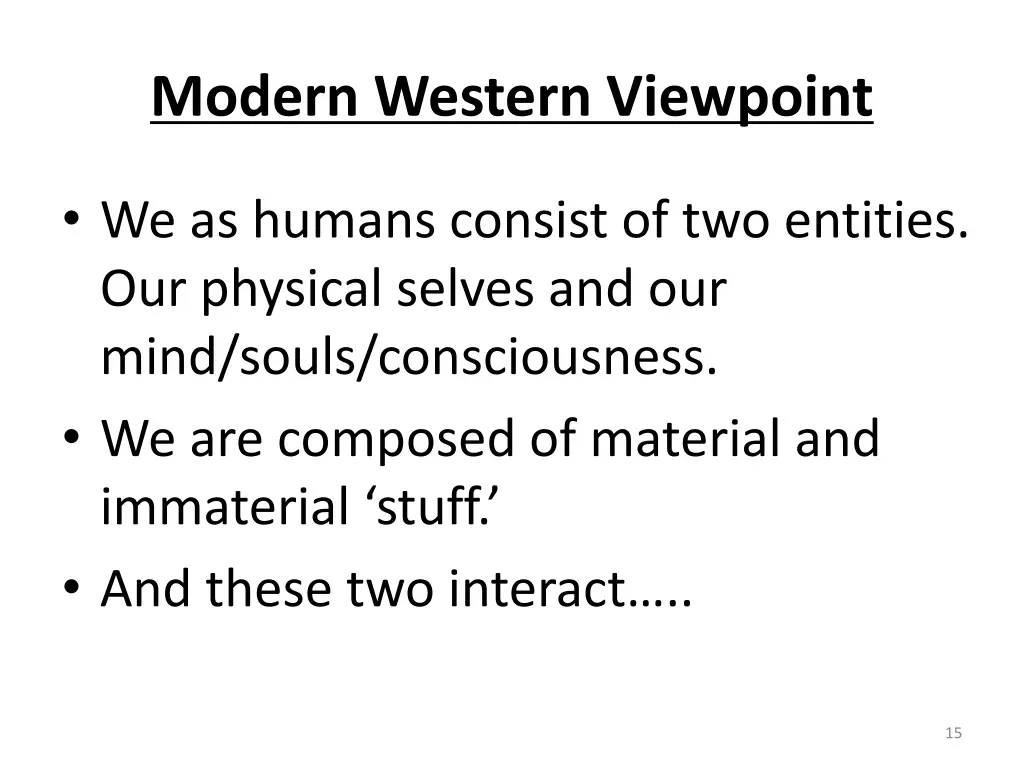 modern western viewpoint