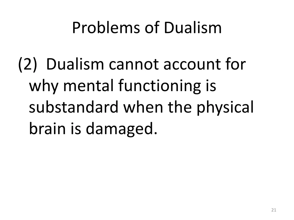 problems of dualism 1