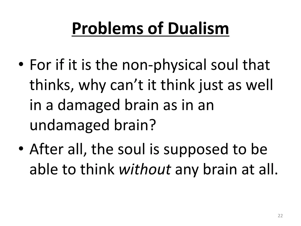 problems of dualism 2