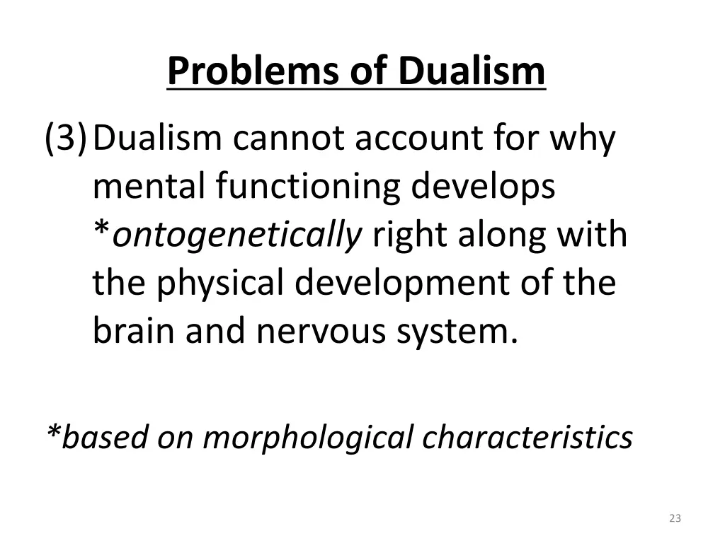 problems of dualism 3