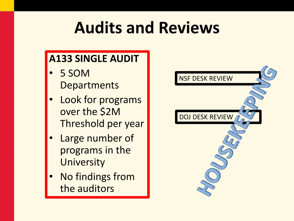 audits and reviews