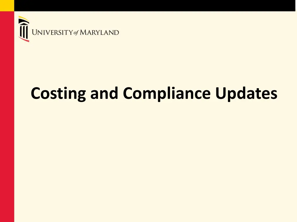 costing and compliance updates