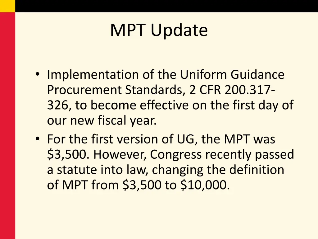 mpt update 1