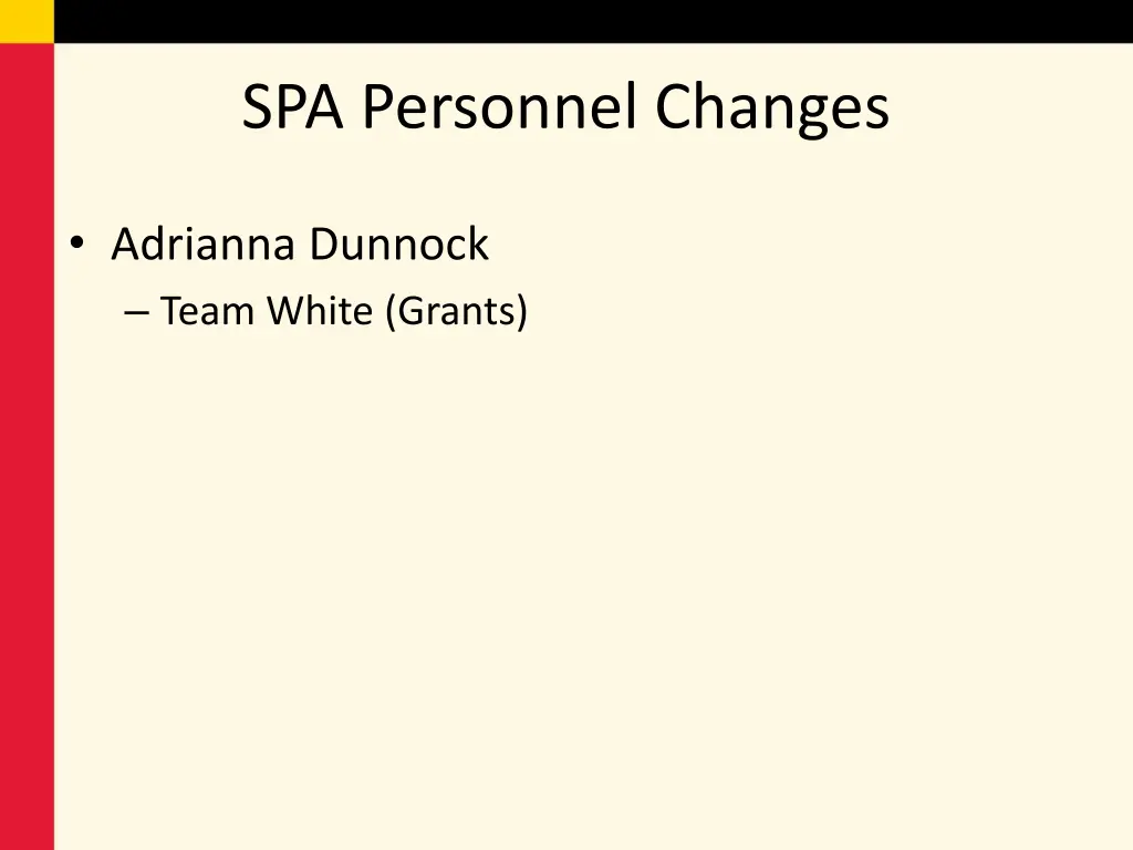 spa personnel changes