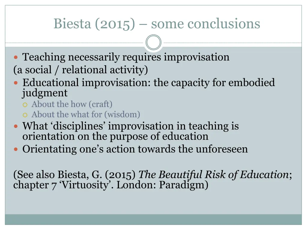 biesta 2015 some conclusions