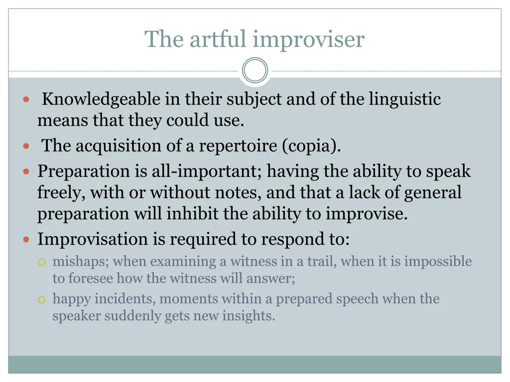 the artful improviser